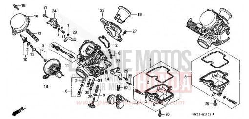 CARBURATEUR (PIECES CONSTITUTIVES) CB500R de 1994